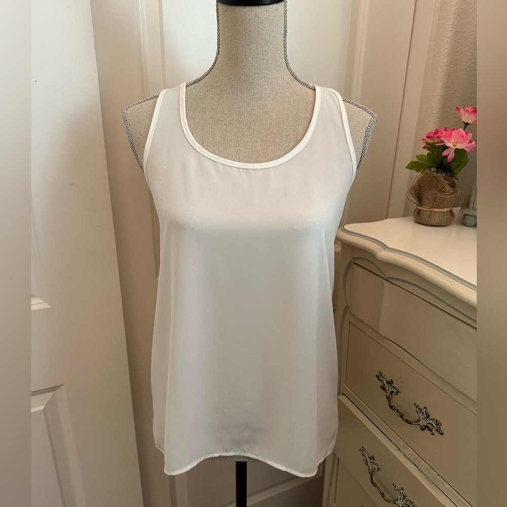 Soprano White sheer Tank Top